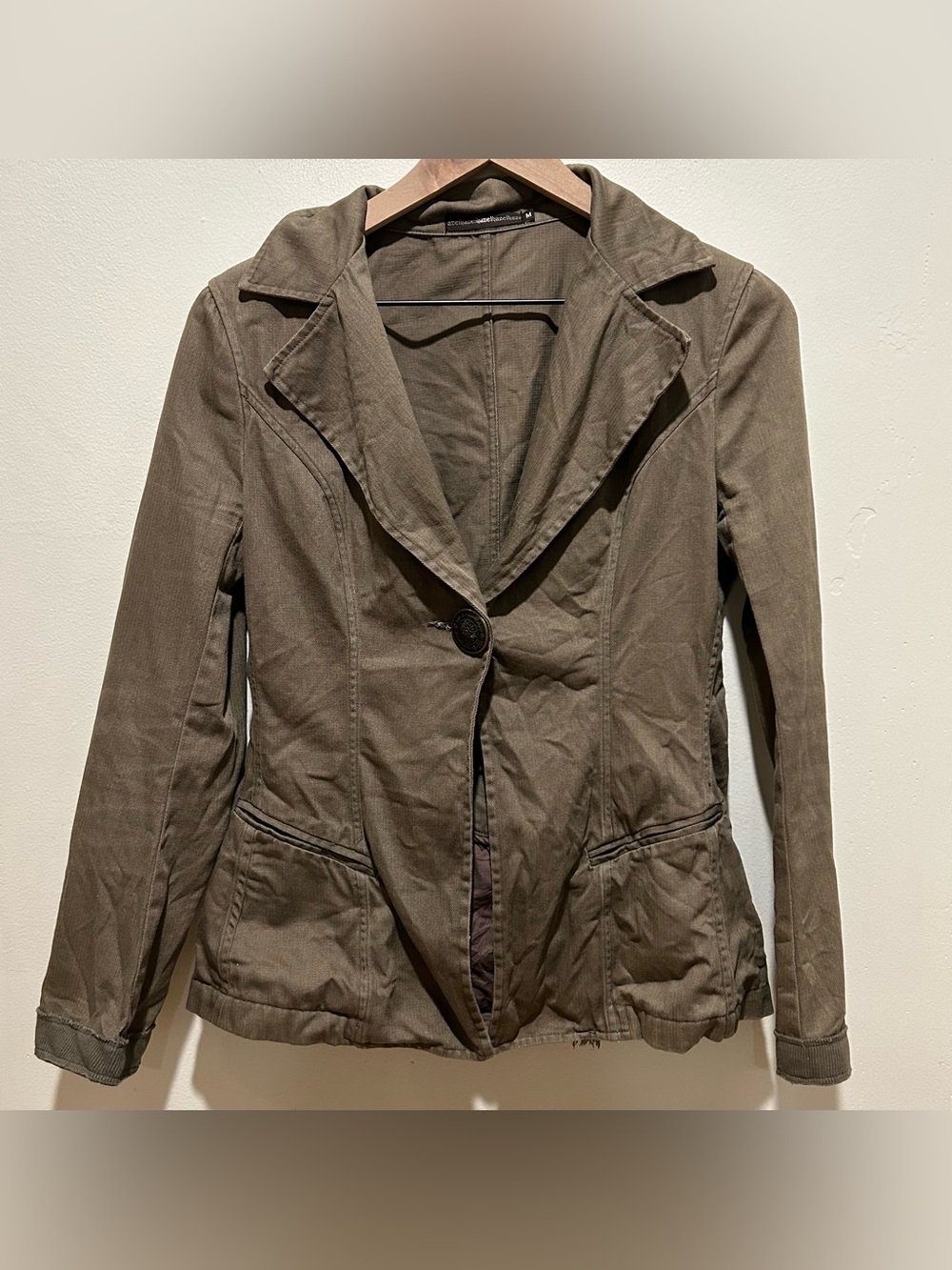 Anthropologie Azel Hazel Hazel Hazel Haze Army Green Cardigan Style Jacket